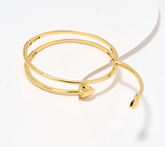 David Markstein 18K Yellow Sterling Silver Multi Hinge Heart Wrap Bangle, Small